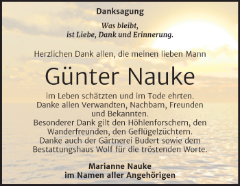 Traueranzeige von Günter Nauke von Trauerkombi Weißenfels