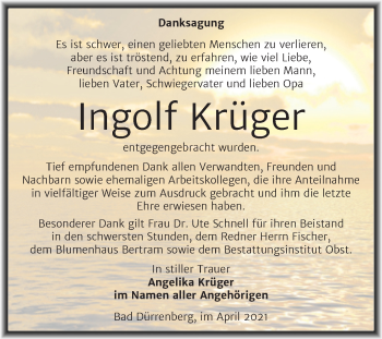 Traueranzeige von Ingolf Krüger von Mitteldeutsche Zeitung Merseburg/Querfurt
