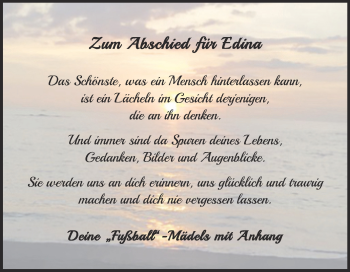 Traueranzeige von Edina  von Trauerkombi Aschersleben