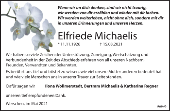 Traueranzeige von Elfriede Michaelis von Trauerkombi Weißenfels