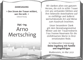 Traueranzeige von Arno Mertsching von Trauerkombi Bitterfeld