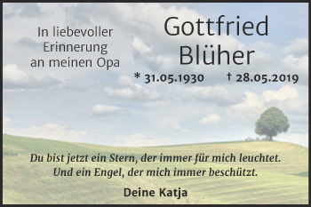 Traueranzeige von Gottfried Blüher von Naumburger Tageblatt