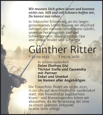 Traueranzeige von Günther Ritter von Mitteldeutsche Zeitung Bitterfeld