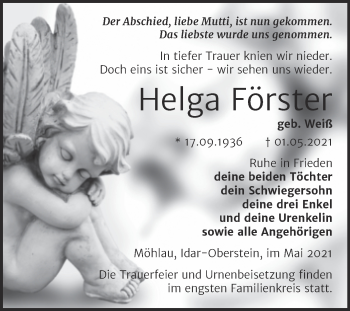 Traueranzeige von Helga Förster von Trauerkombi Wittenberg