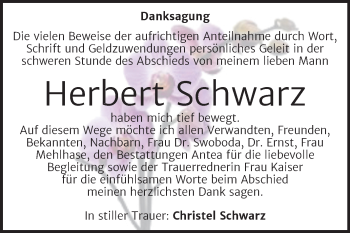 Traueranzeige von Herbert Schwarz von Trauerkombi Dessau