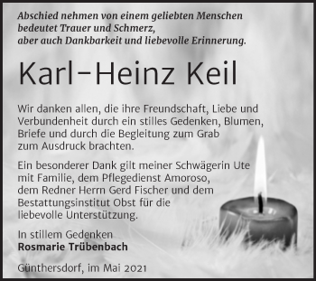 Traueranzeige von Karl-Heinz Keil von Trauerkombi Merseburg