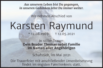 Traueranzeige von Karsten Raymund von Trauerkombi Merseburg