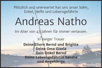 Traueranzeige von Andreas Natho von Trauerkombi Dessau