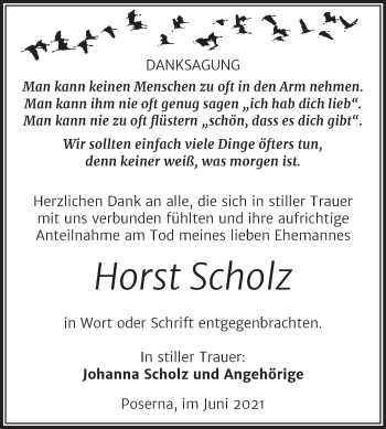 Traueranzeige von Horst Scholz von Trauerkombi Weißenfels