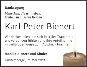 Traueranzeige von Karl Peter Bienert von Trauerkombi Quedlinburg