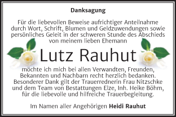 Traueranzeige von Lutz Rauhut von Trauerkombi Dessau