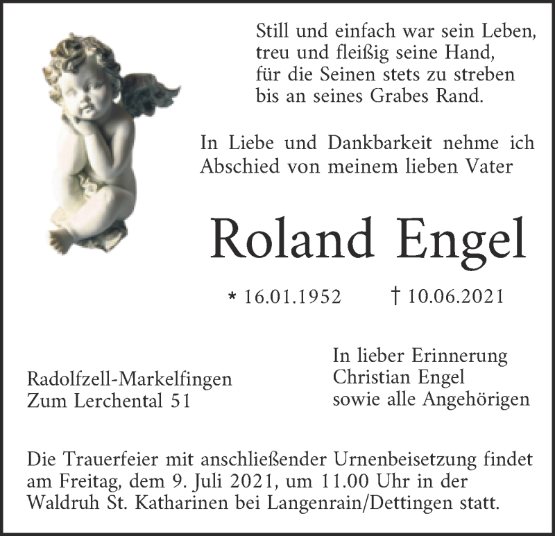  Traueranzeige für Roland Engel vom 26.06.2021 aus Trauerkombi Merseburg