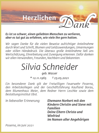 Traueranzeige von Silvia Schneider von Trauerkombi Weißenfels