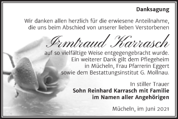 Traueranzeige von Irmtraud Karrasch von Trauerkombi Merseburg