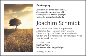 Traueranzeige von Joachim Schmidt von Trauerkombi Zeitz