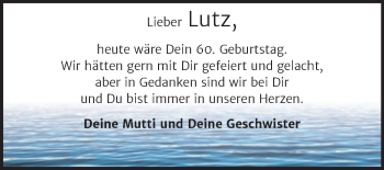 Traueranzeige von Lutz  von Naumburger Tageblatt