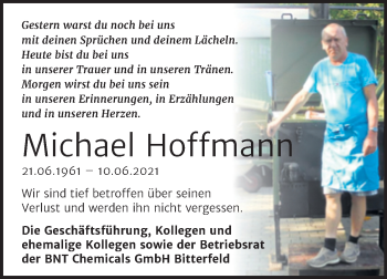 Traueranzeige von Michael Hoffmann von Mitteldeutsche Zeitung
