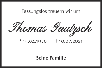 Traueranzeige von Thomas Gautzsch von Mitteldeutsche Zeitung Halle/Saalkreis