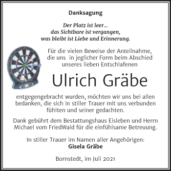 Traueranzeige von Ulrich Gräbe von Trauerkombi Mansfelder Land