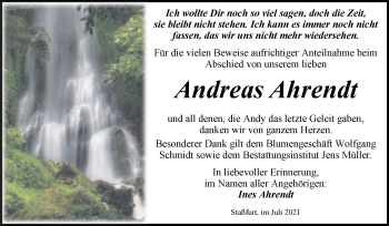 Traueranzeige von Andreas Ahrendt von Trauerkombi Aschersleben