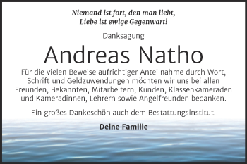 Traueranzeige von Andreas Natho von Trauerkombi Dessau