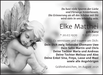 Traueranzeige von Elke Matthei von Trauerkombi Wittenberg