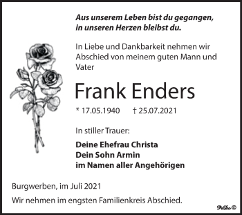 Traueranzeige von Frank Enders von Trauerkombi Weißenfels