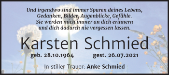 Traueranzeige von Karsten Schmied von Trauerkombi Bitterfeld