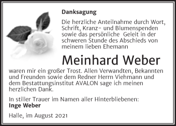 Traueranzeige von Meinhard Weber von Mitteldeutsche Zeitung Halle/Saalkreis