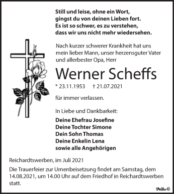 Traueranzeige von Werner Scheffs von Trauerkombi Weißenfels