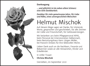 Traueranzeige von Helmut Mischok von Trauerkombi Aschersleben