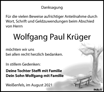 Traueranzeige von Wolfgang Paul Krüger von Trauerkombi Weißenfels