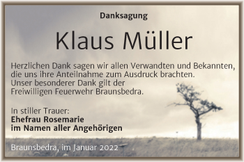 Traueranzeige von Klaus Müller von Trauerkombi Merseburg