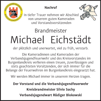 Traueranzeige von Michael Eichstädt von Naumburger Tageblatt