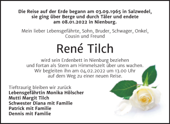Traueranzeige von Rene Tilch von Trauerkombi Bernburg