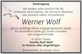 Traueranzeige von Werner Wolf von Trauerkombi Merseburg