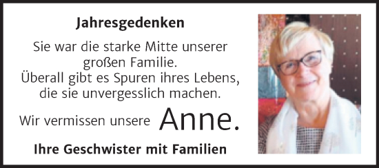 Traueranzeige von Anne  von Trauerkombi Bernburg