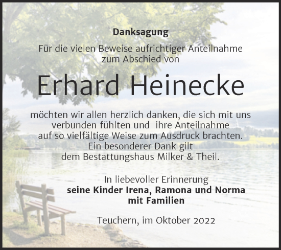 Traueranzeige von Erhard Heinecke von Trauerkombi Weißenfels