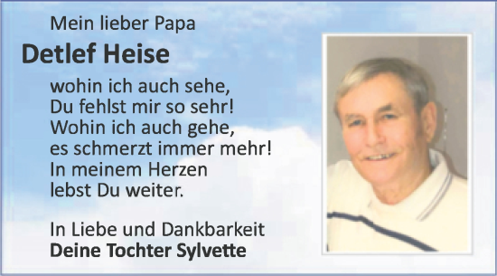 Traueranzeige von Detlef Heise von Trauerkombi Weißenfels
