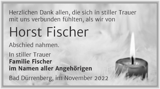 Traueranzeige von Horst Fischer von Trauerkombi Merseburg