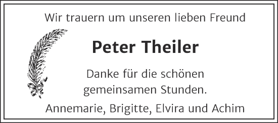 Traueranzeige von Peter Theiler von Trauerkombi Köthen