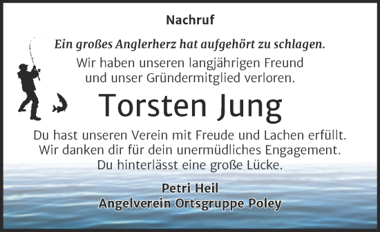 Traueranzeige von Torsten Jung von Super Sonntag Bernburg