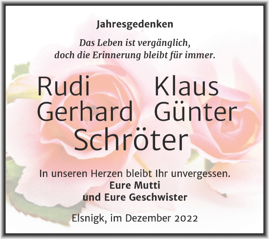 Traueranzeige von Jahresgedenken  von Trauerkombi Köthen