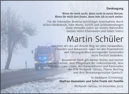 Traueranzeige von Martin Schüler von Trauerkombi Köthen