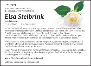 Traueranzeige von Elsa Stelbrink von Naumburger Tageblatt