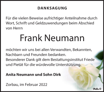 Traueranzeige von Frank Neumann von Trauerkombi Weißenfels