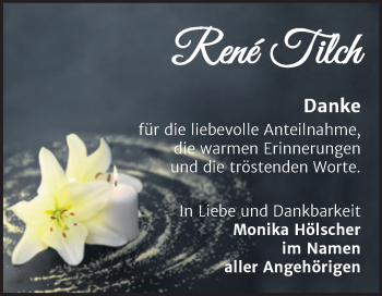 Traueranzeige von Rene Tilch von Trauerkombi Bernburg