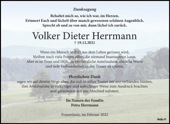 Traueranzeige von Volker Dieter Herrmann von Trauerkombi Zeitz