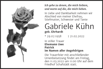 Traueranzeige von Gabriele Kühn von Trauerkombi Merseburg