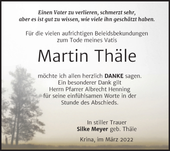 Traueranzeige von Martin Thäle von Trauerkombi Bitterfeld